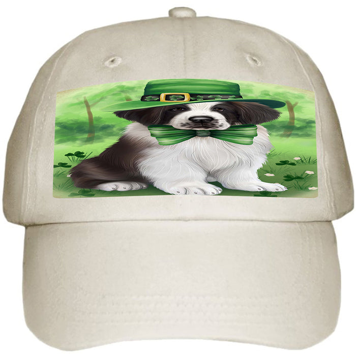 St. Patricks Day Irish Portrait Saint Bernard Dog Ball Hat Cap HAT51858