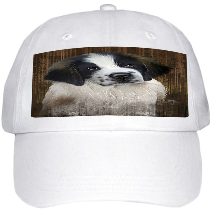 Rustic Saint Bernard Dog Ball Hat Cap HAT55152