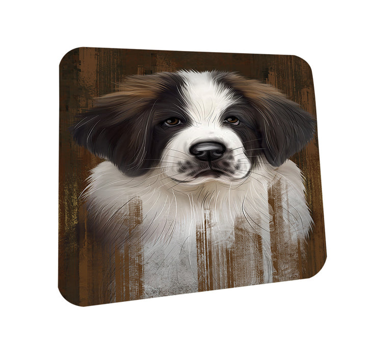 Rustic Saint Bernard Dog Coasters Set of 4 CST50427