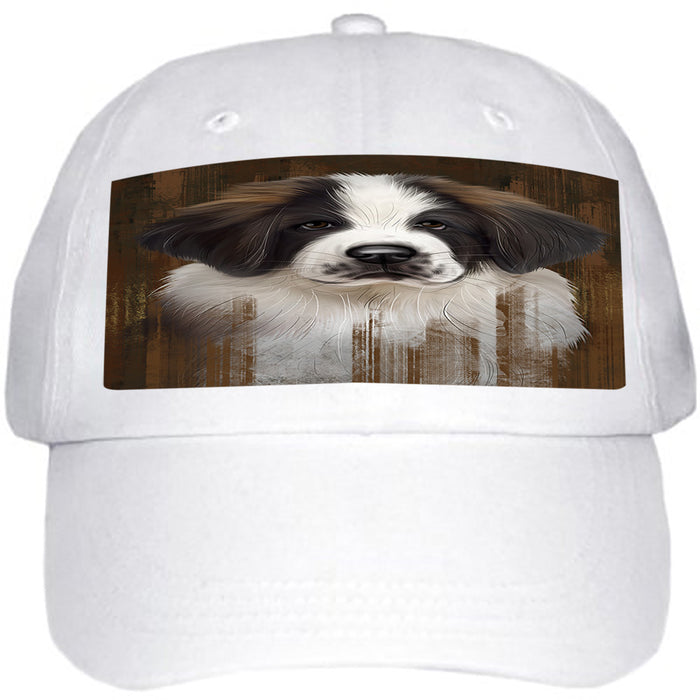 Rustic Saint Bernard Dog Ball Hat Cap HAT55155