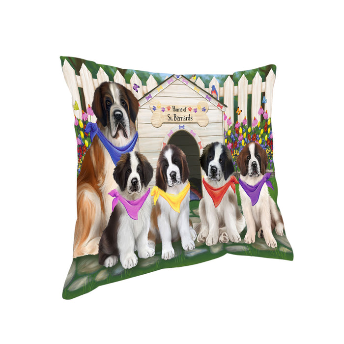 Spring Dog House Saint Bernards Dog Pillow PIL56356
