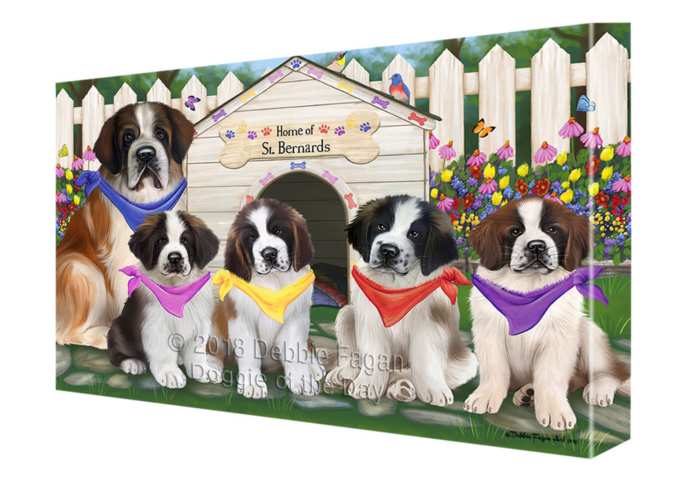 Spring Dog House Saint Bernards Dog Canvas Wall Art CVS66877