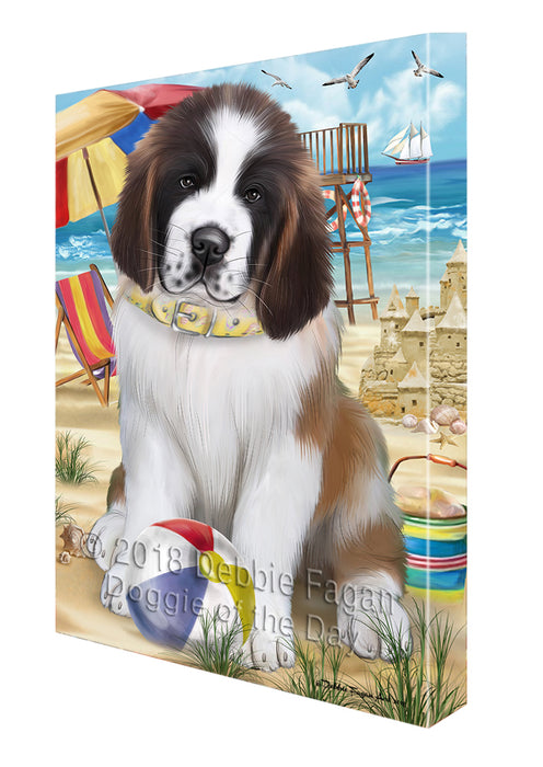 Pet Friendly Beach Saint Bernard Dog Canvas Wall Art CVS53202