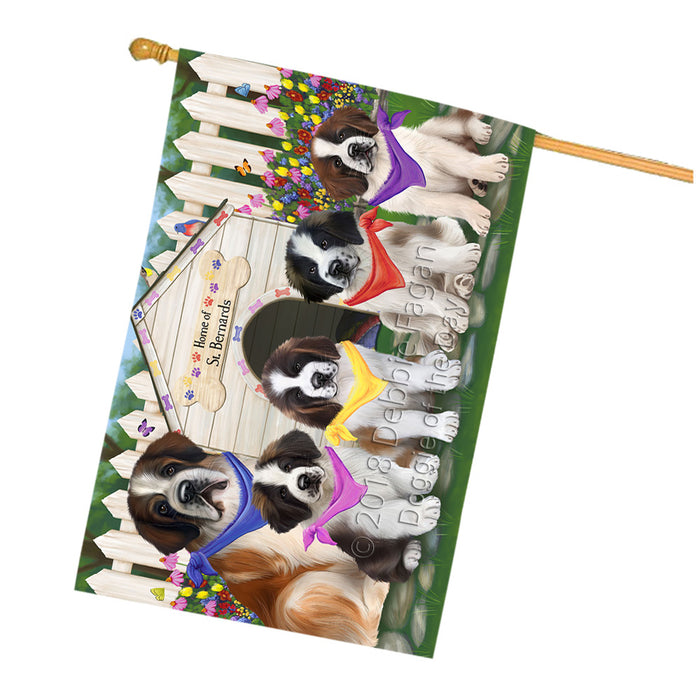 Spring Dog House Saint Bernards Dog House Flag FLG50090