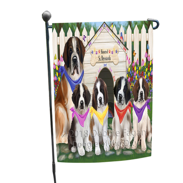 Spring Dog House Saint Bernards Dog Garden Flag GFLG49954