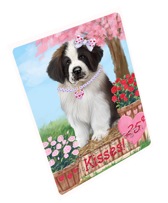 Rosie 25 Cent Kisses Saint Bernard Dog Magnet MAG73835 (Small 5.5" x 4.25")