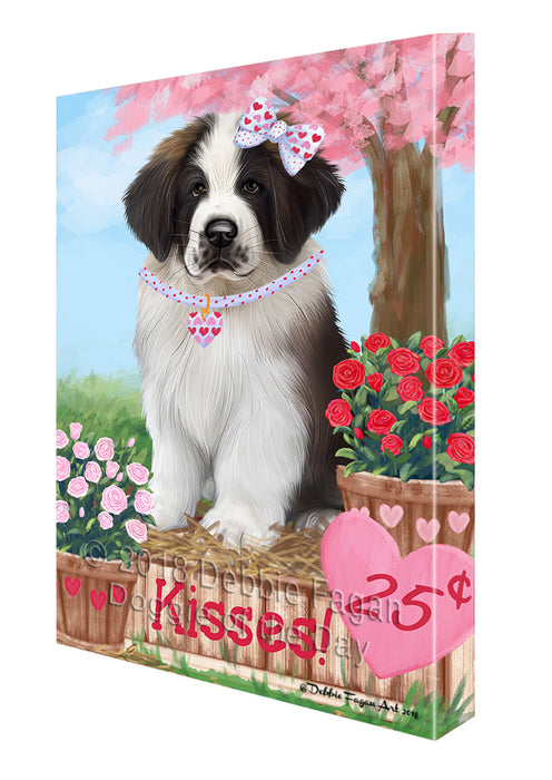 Rosie 25 Cent Kisses Saint Bernard Dog Canvas Print Wall Art Décor CVS128312