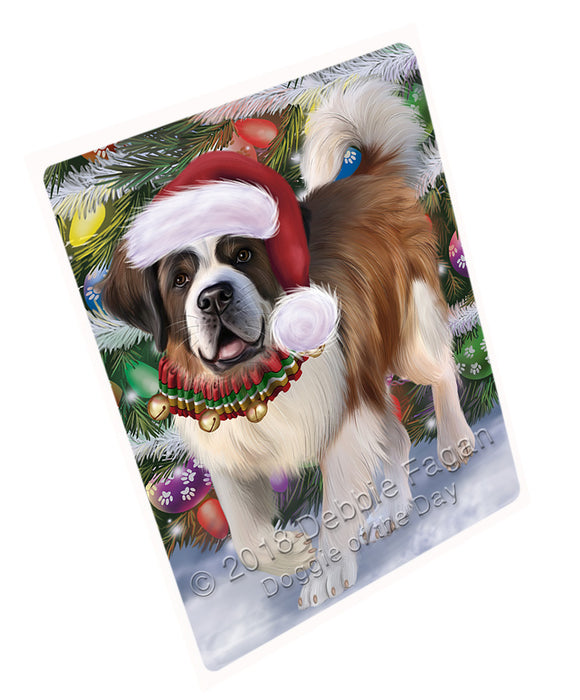 Trotting in the Snow Saint Bernard Dog Magnet MAG75714 (Small 5.5" x 4.25")