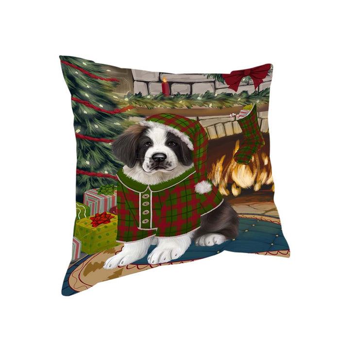 The Stocking was Hung Saint Bernard Dog Pillow PIL71288