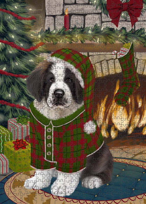The Stocking was Hung Saint Bernard Dog Puzzle  PUZL90564