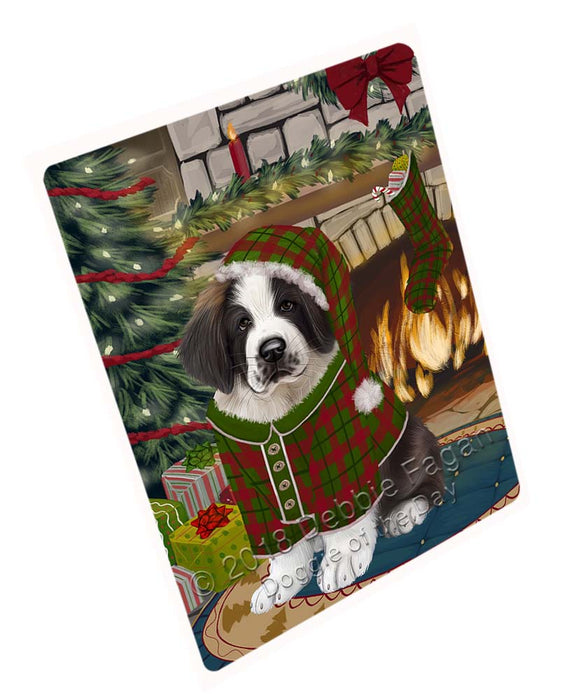 The Stocking was Hung Saint Bernard Dog Magnet MAG71907 (Small 5.5" x 4.25")