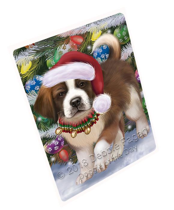 Trotting in the Snow Saint Bernard Dog Magnet MAG75717 (Small 5.5" x 4.25")