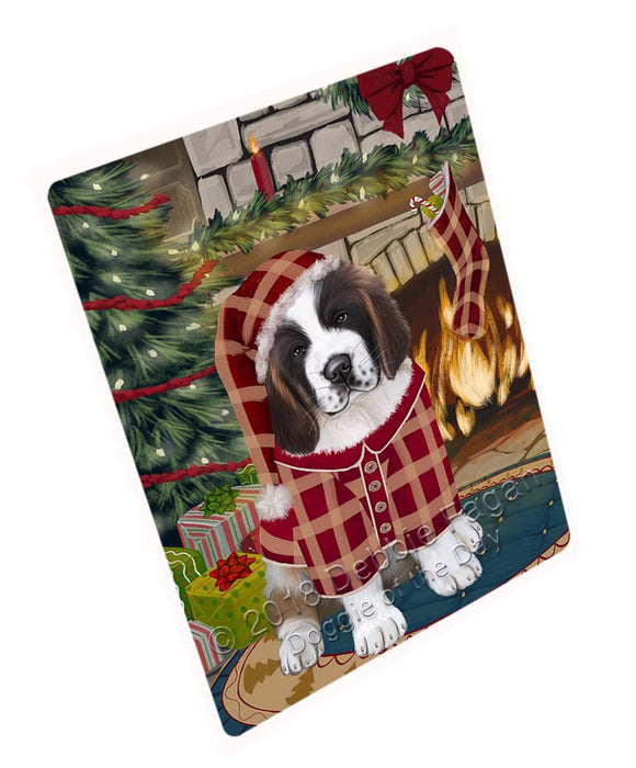 The Stocking was Hung Saint Bernard Dog Magnet MAG71910 (Small 5.5" x 4.25")