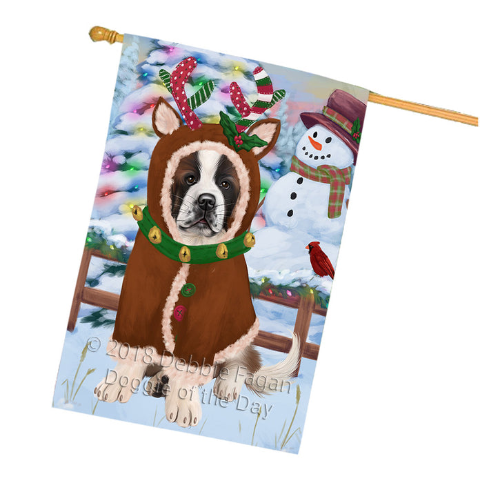 Christmas Gingerbread House Candyfest Saint Bernard Dog House Flag FLG57209