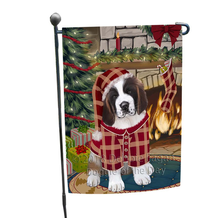 The Stocking was Hung Saint Bernard Dog Garden Flag GFLG55884