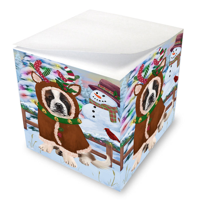 Christmas Gingerbread House Candyfest Saint Bernard Dog Note Cube NOC54597
