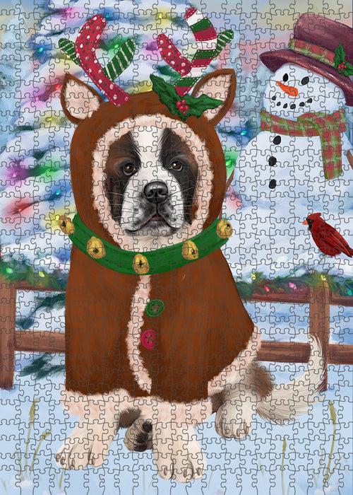 Christmas Gingerbread House Candyfest Saint Bernard Dog Puzzle  PUZL94300