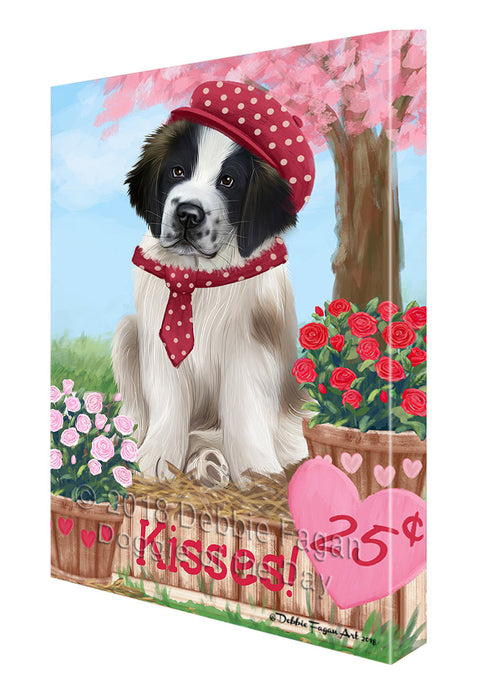 Rosie 25 Cent Kisses Saint Bernard Dog Canvas Print Wall Art Décor CVS128321