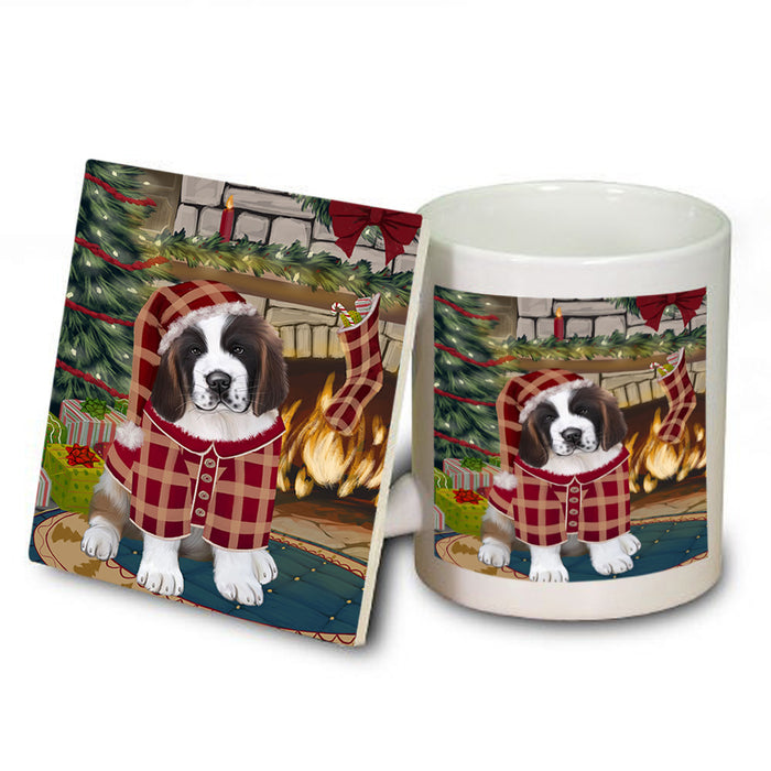 The Stocking was Hung Saint Bernard Dog Mug and Coaster Set MUC55583