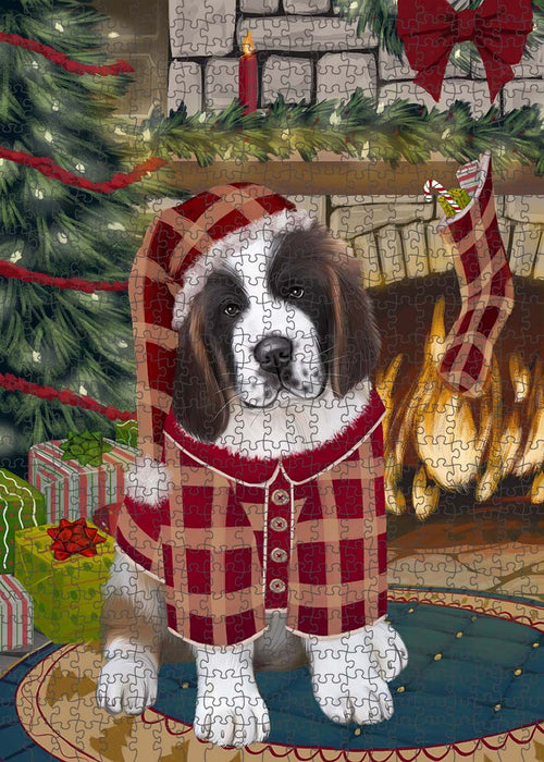 The Stocking was Hung Saint Bernard Dog Puzzle  PUZL90568