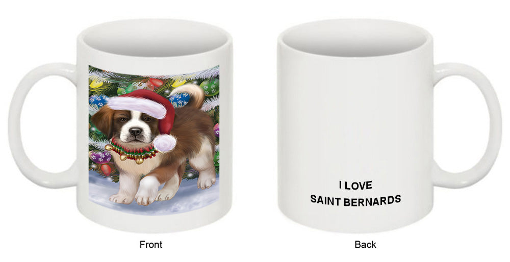 Trotting in the Snow Saint Bernard Dog Coffee Mug MUG52064