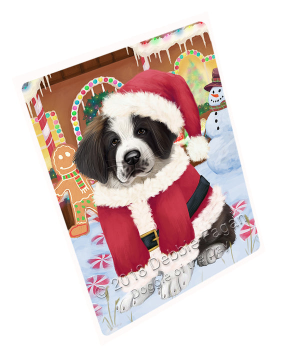 Christmas Gingerbread House Candyfest Saint Bernard Dog Blanket BLNKT128154