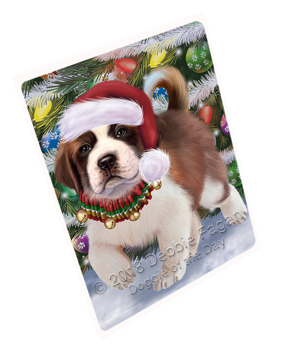 Trotting in the Snow Saint Bernard Dog Magnet MAG75720 (Small 5.5" x 4.25")