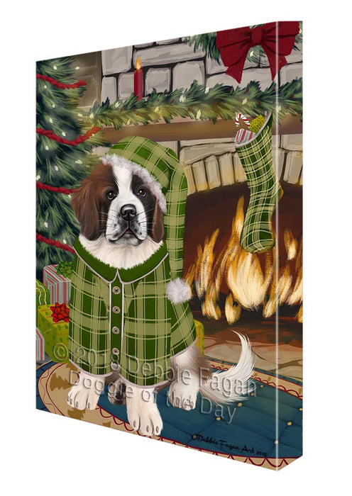 The Stocking was Hung Saint Bernard Dog Canvas Print Wall Art Décor CVS120257