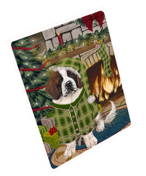 The Stocking was Hung Saint Bernard Dog Magnet MAG71913 (Small 5.5" x 4.25")