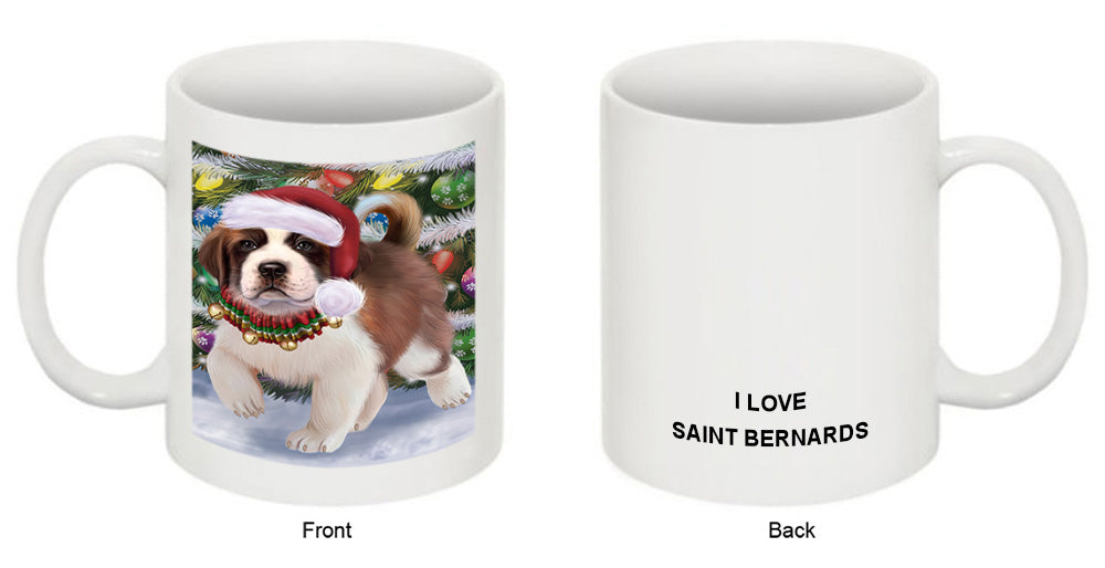 Trotting in the Snow Saint Bernard Dog Coffee Mug MUG52065