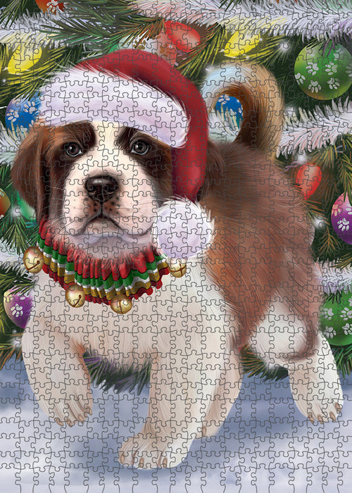 Trotting in the Snow Saint Bernard Dog Puzzle  PUZL94868