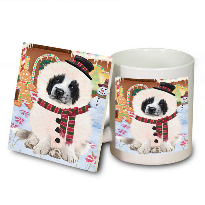 Christmas Gingerbread House Candyfest Saint Bernard Dog Mug and Coaster Set MUC56519