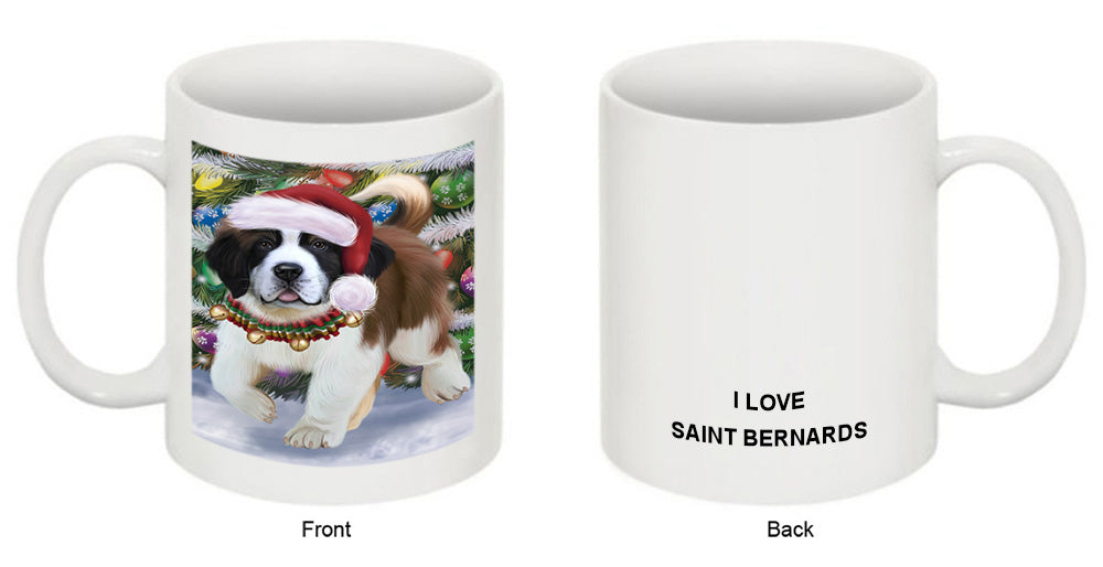 Trotting in the Snow Saint Bernard Dog Coffee Mug MUG52066
