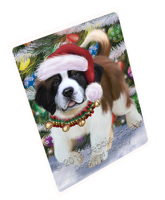 Trotting in the Snow Saint Bernard Dog Magnet MAG75723 (Small 5.5" x 4.25")