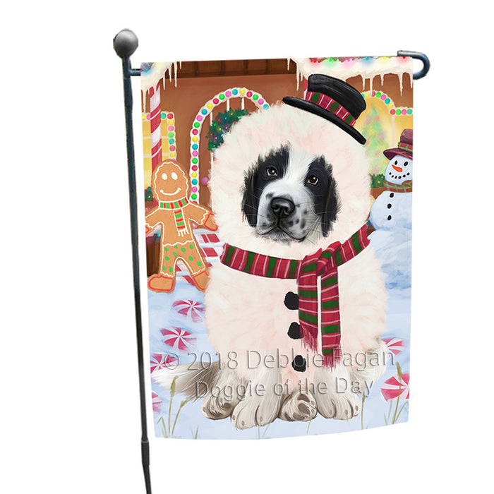 Christmas Gingerbread House Candyfest Saint Bernard Dog Garden Flag GFLG57155