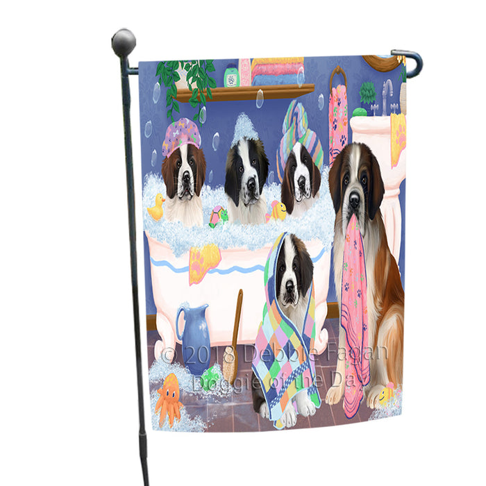 Rub A Dub Dogs In A Tub Saint Bernards Dog Garden Flag GFLG57445