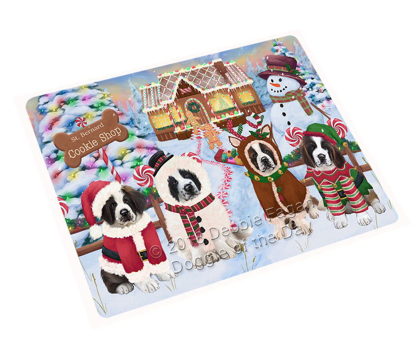 Holiday Gingerbread Cookie Shop Saint Bernards Dog Cutting Board C74979
