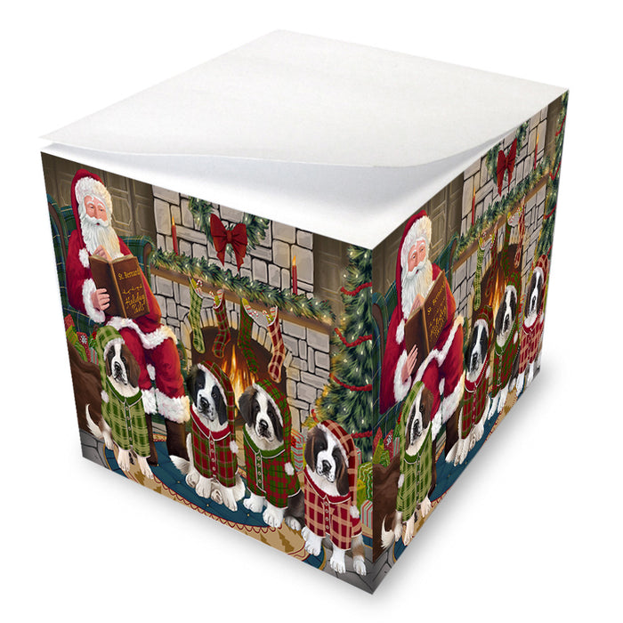 Christmas Cozy Holiday Tails Saint Bernards Dog Note Cube NOC53729