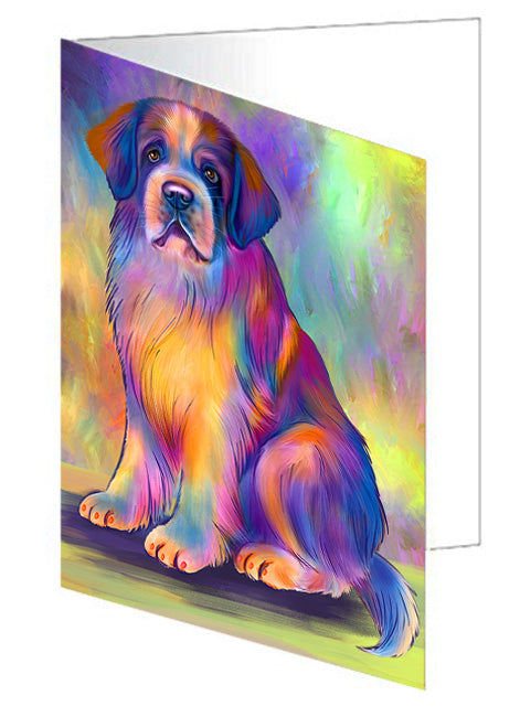 Paradise Wave Saint Bernard Dog Handmade Artwork Assorted Pets Greeting Cards and Note Cards with Envelopes for All Occasions and Holiday Seasons GCD74705