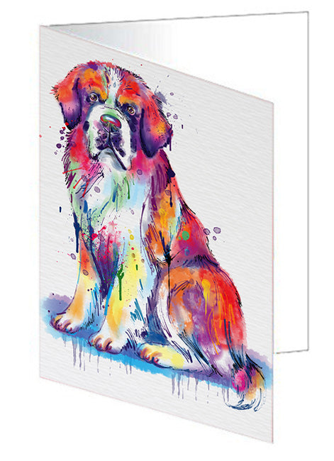 Watercolor Saint Bernard Dog Handmade Artwork Assorted Pets Greeting Cards and Note Cards with Envelopes for All Occasions and Holiday Seasons GCD76811