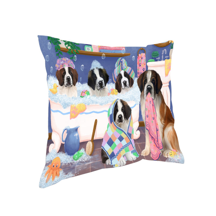 Rub A Dub Dogs In A Tub Saint Bernards Dog Pillow PIL81560