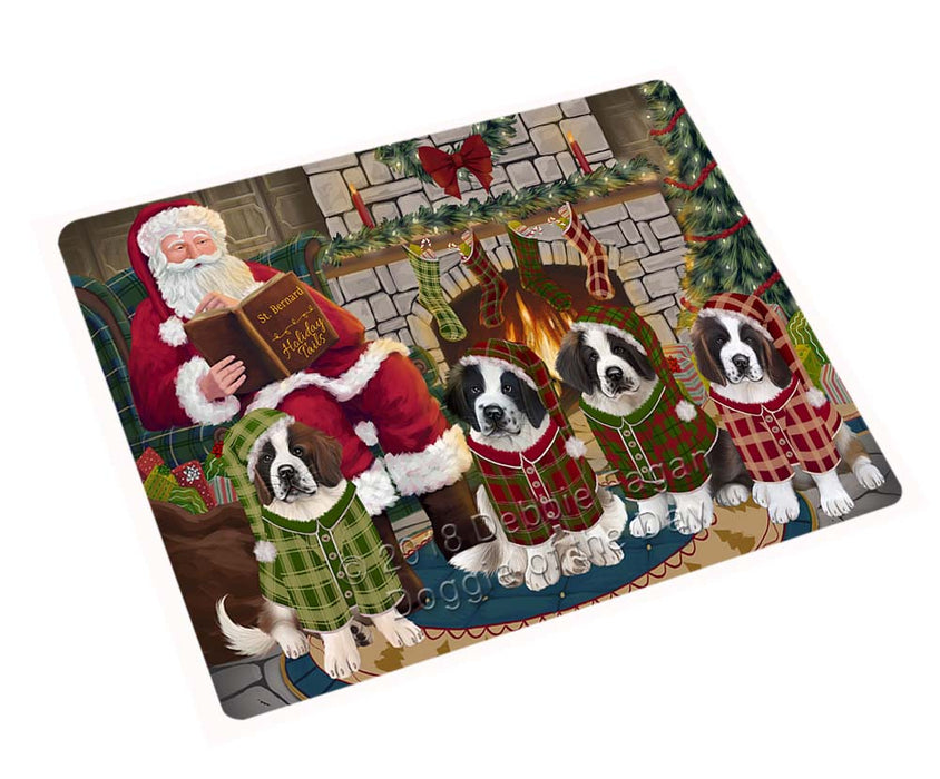 Christmas Cozy Holiday Tails Saint Bernards Dog Cutting Board C71286