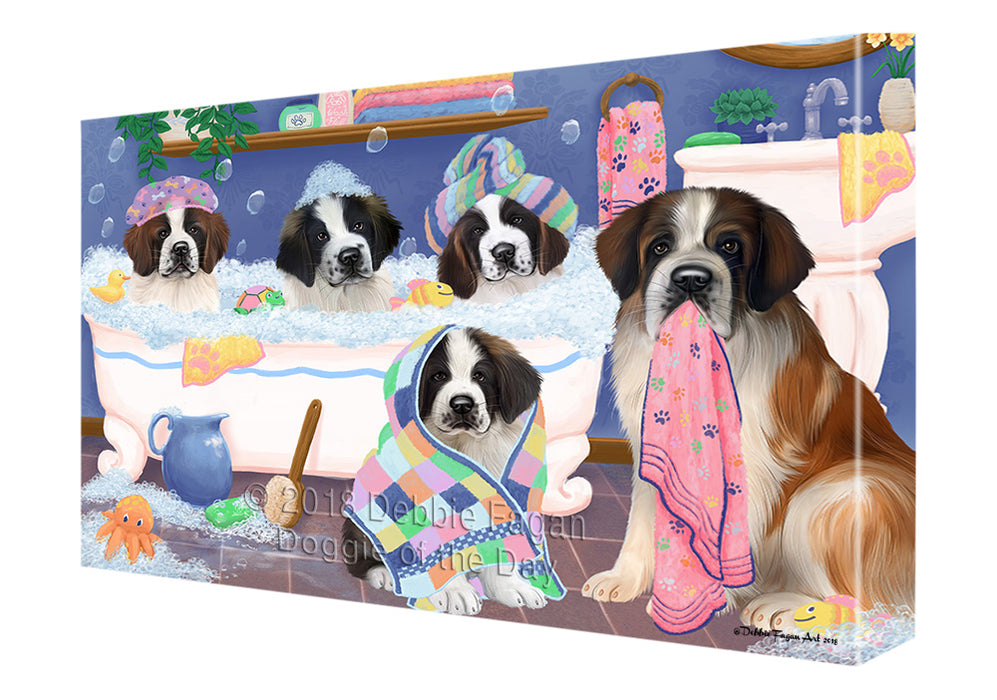 Rub A Dub Dogs In A Tub Saint Bernards Dog Canvas Print Wall Art Décor CVS133577
