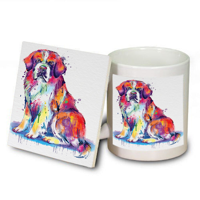 Watercolor Saint Bernard Dog Mug and Coaster Set MUC57091