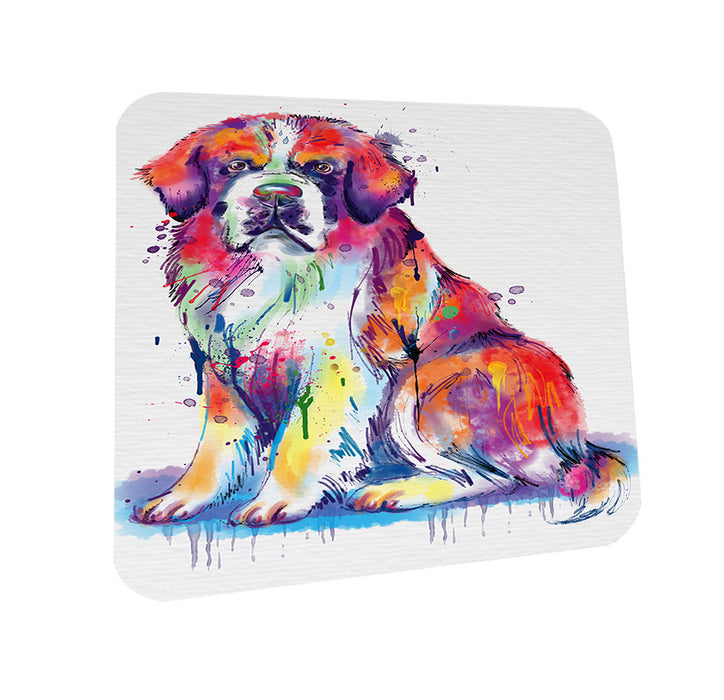 Watercolor Saint Bernard Dog Coasters Set of 4 CST57057