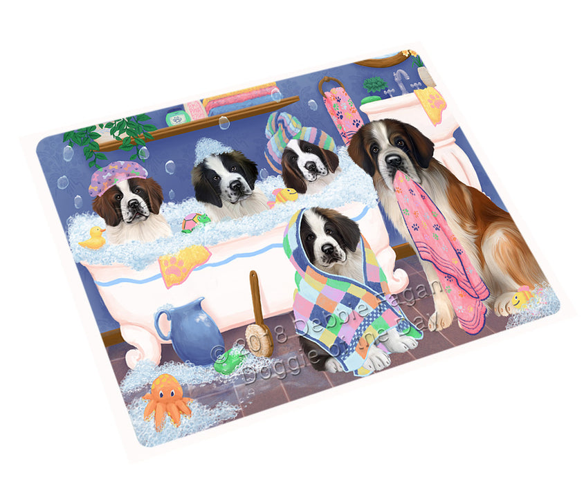 Rub A Dub Dogs In A Tub Saint Bernards Dog Cutting Board C75588