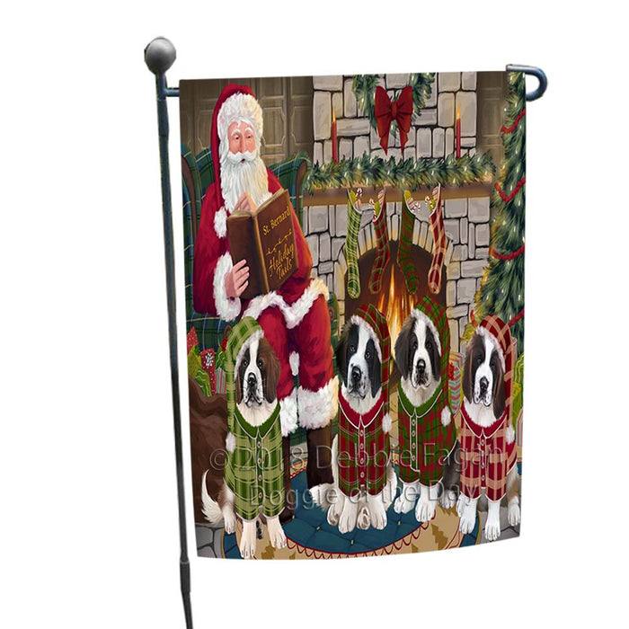 Christmas Cozy Holiday Tails Saint Bernards Dog Garden Flag GFLG55676