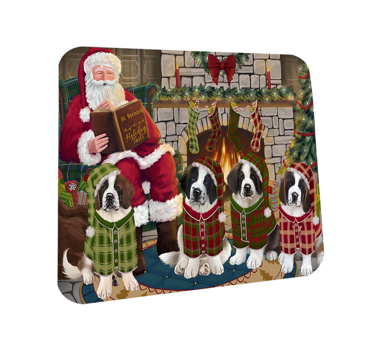Christmas Cozy Holiday Tails Saint Bernards Dog Coasters Set of 4 CST55341