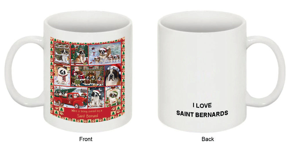 Love is Being Owned Christmas Saint Bernard Dogs Coffee Mug MUG52648