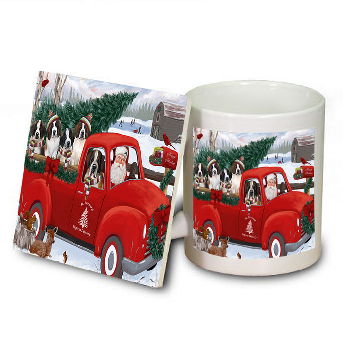 Christmas Santa Express Delivery Saint Bernards Dog Family Mug and Coaster Set MUC55054